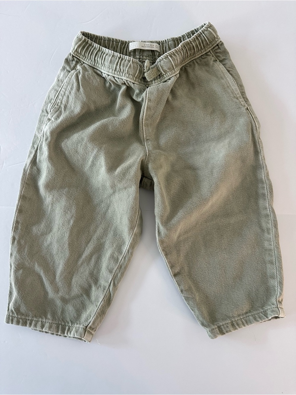 Zara Kids Boys Baggy Green Twill Pants 2T